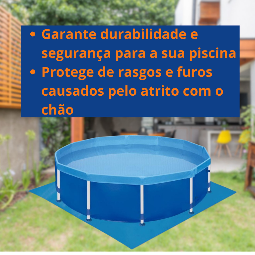 Detalhes do Forro de Piscina Tapete para Chão Fundo Piscina Circular 4500 L Mor