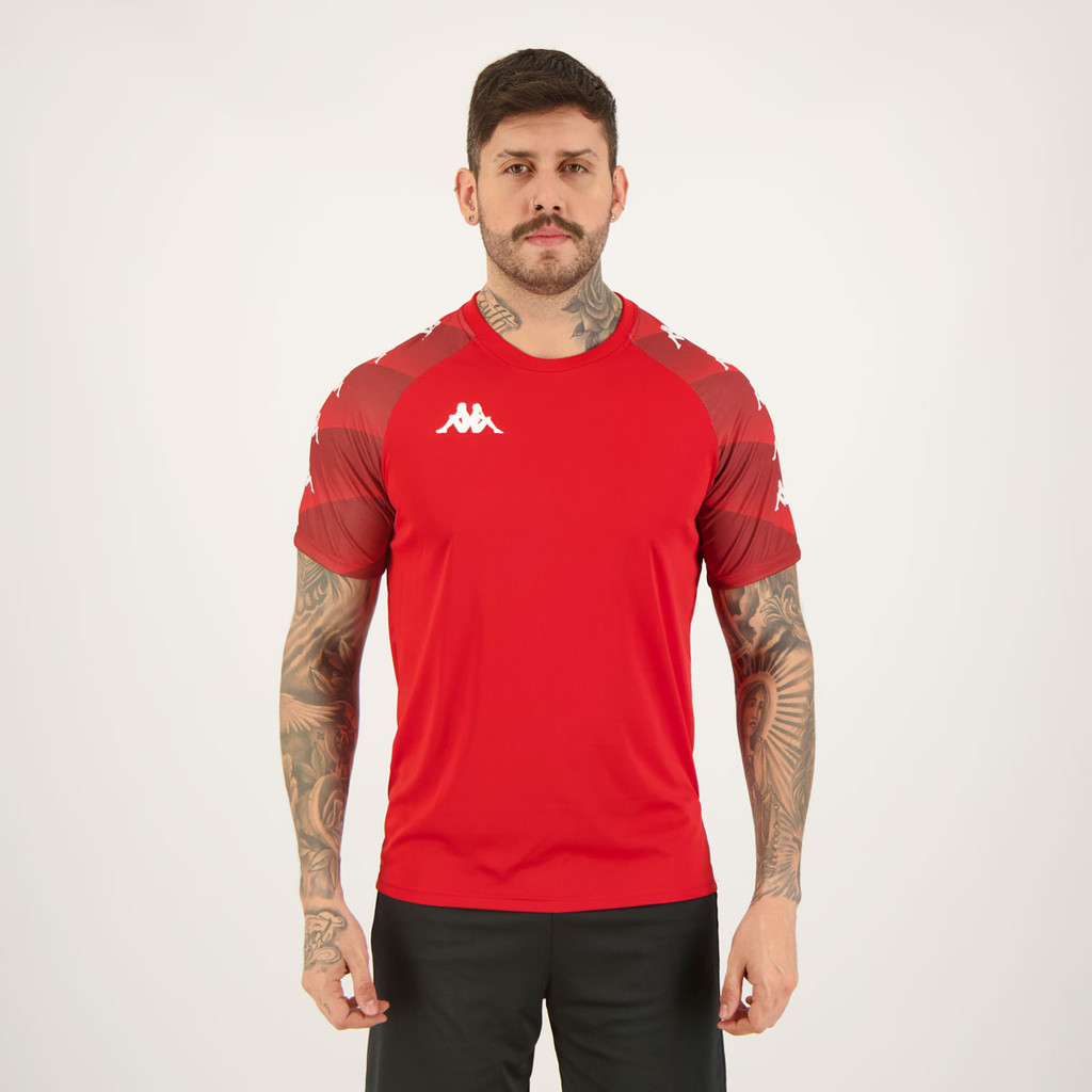 Camisa Kappa Raglany Vermelha em Oferta na Shopee