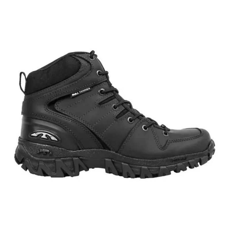 Bota Coturno Em Couro Bull Terrier Swat Masculina Preto Resistente