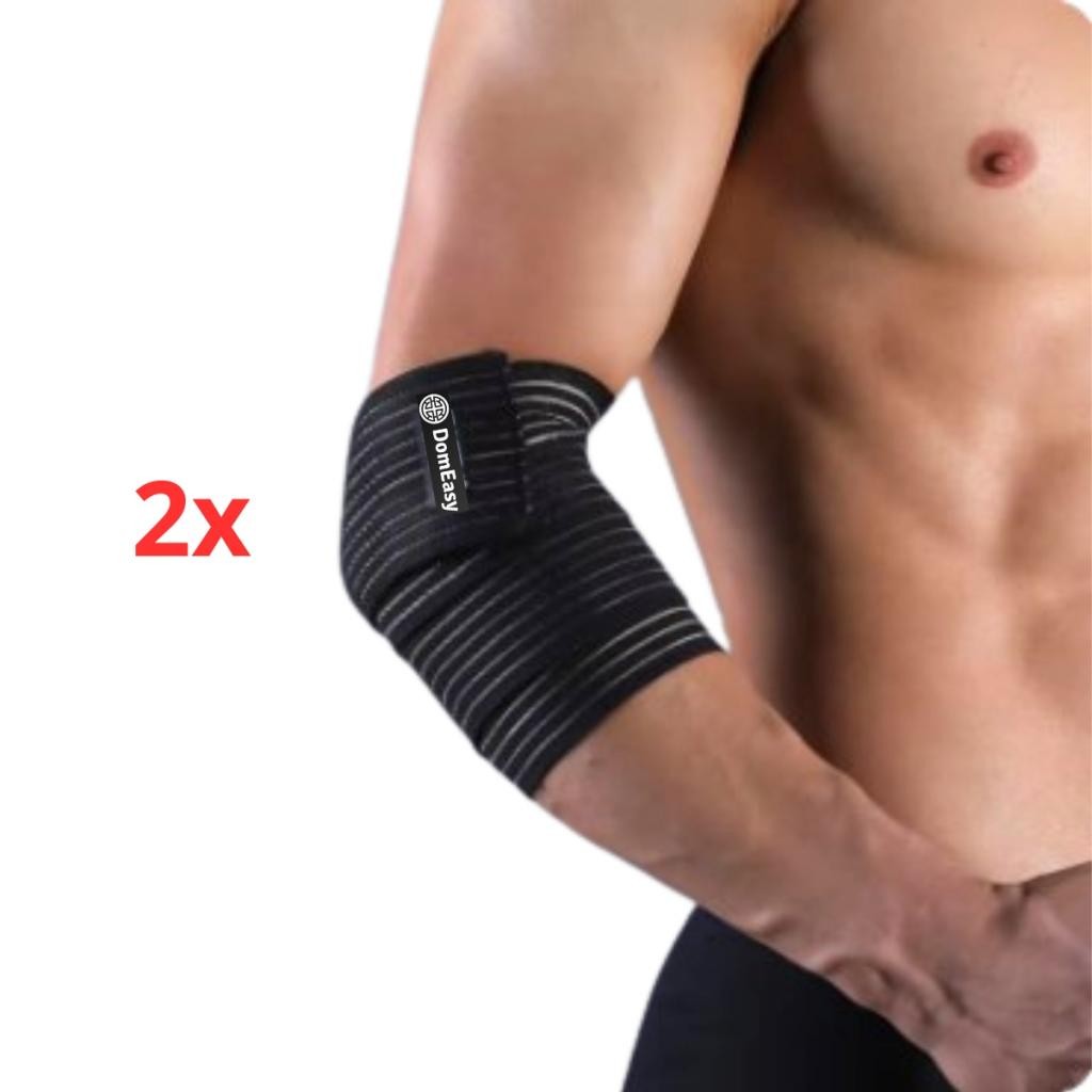 Kit 2 Faixa de Compressão Multiuso Treino Proteção Cotoveleira Elástica Ajustável