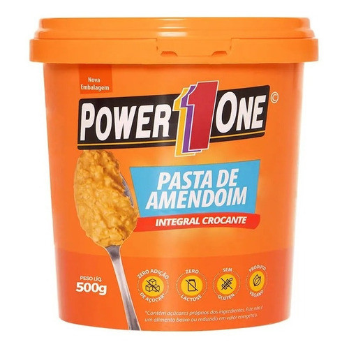 Pasta De Amendoim Crocante Integral 500g Power One