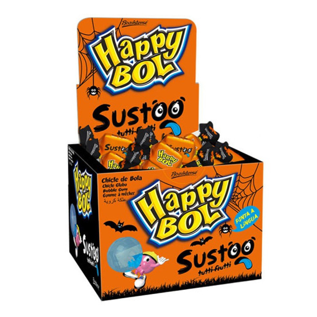 Chiclete Happy Bol Susto Pinta Língua - 140g