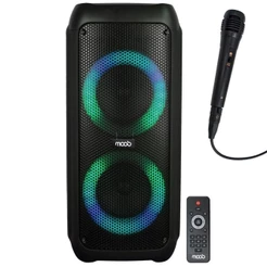 Caixa de Som 400W Moob Urban Com Dois Alto Falantes de 6,5" PMPO Iluminação em LED Bluetooth TWS