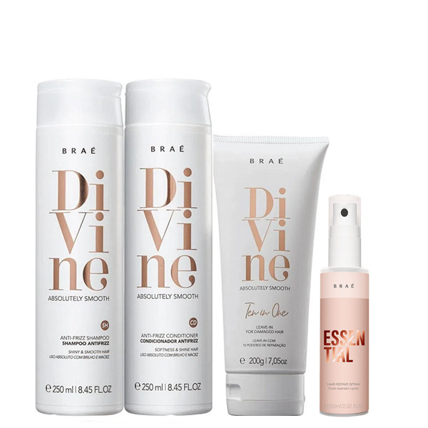 Bráe Kit Divine Duo 250ml Leave-in 200g e MINI Essential 60ml