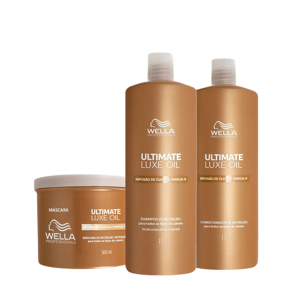 Kit Wella Professionals Ultimate Luxe Oil Shampoo Condicionador e Máscara (3 produtos)