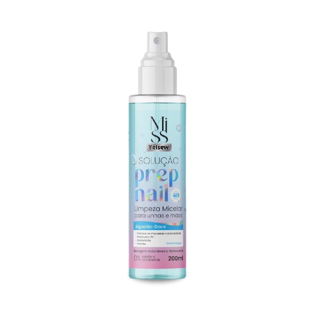 Prep Nail Spray Higienizante Aroma Algodão Doce Unhas 200ml Manicure Nail Designer