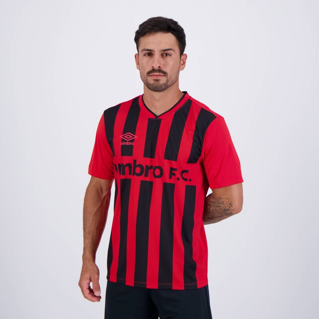 Detalhes do Camisa Umbro Sponsor Vermelha e Preta