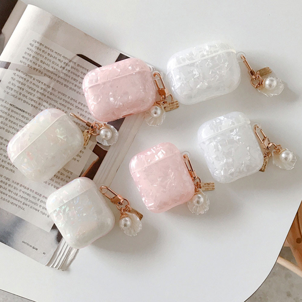 Shell Pérola Textura Fone De Ouvido Caso Para Apple AirPods 4 4th 2024 AirPod Pro 2 3 Pingente Capa Protetora À Prova De em Oferta na Shopee