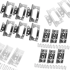 Kit c/ 6 Dobradiças de sobrepor com rolamento - Inox Escovado - 4'x3'x,2,5mm