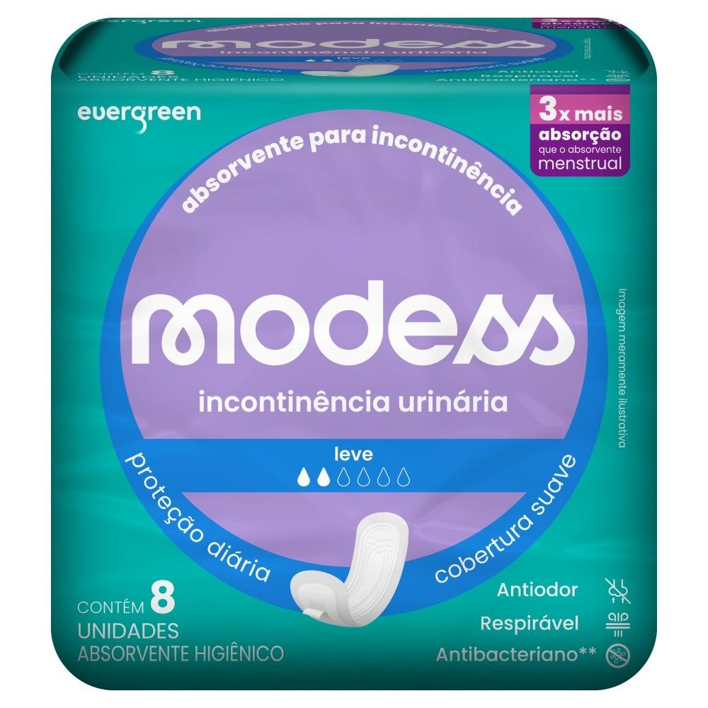 Absorvente Modess Incontinência Leve 8un em Oferta na Shopee
