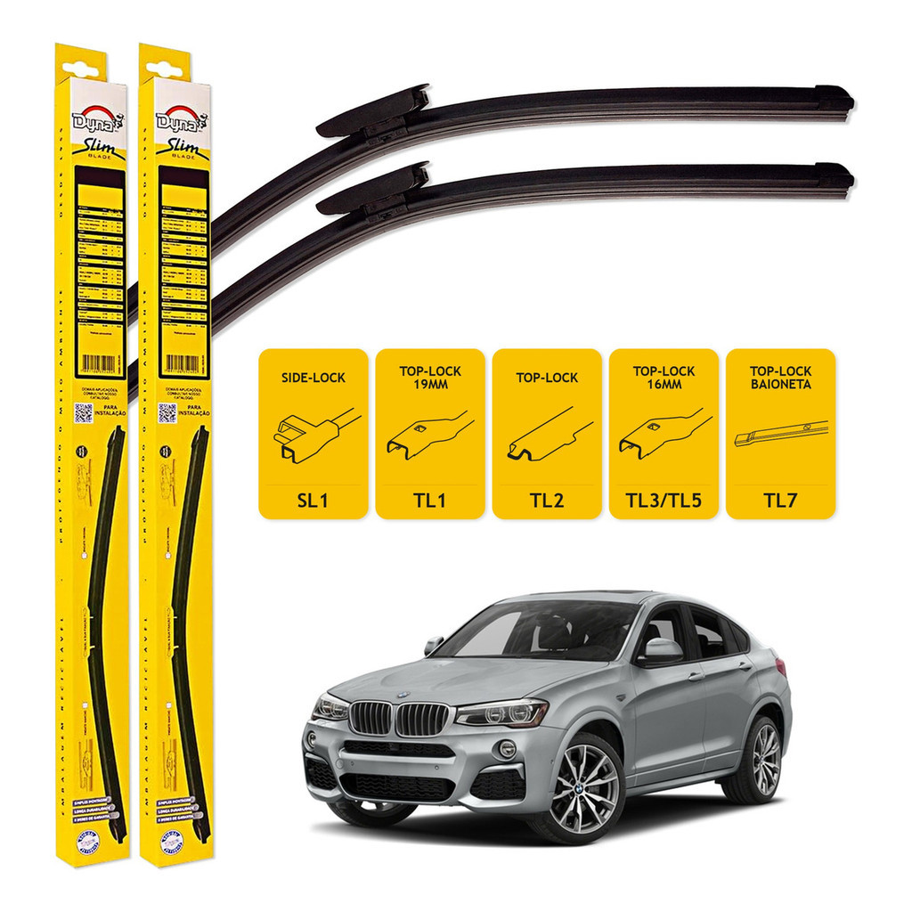 Par De Palhetas Dyna Limpador Parabrisa Bmw X4 2014 A 2017 em Oferta na Shopee