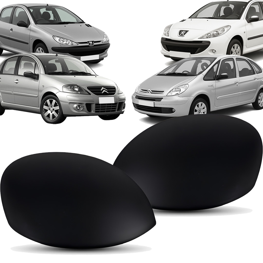 Capa Retrovisor Preto Sem Furo Seta Peugeot 206 2001/2016 207 2008/2014 C3 Xsara Picasso 2003/2012 em Oferta na Shopee