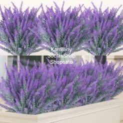Kit 3 Ramos Flores Lavanda Arranjos Artificiais Buquê Decoração Flores Para Arranjinho