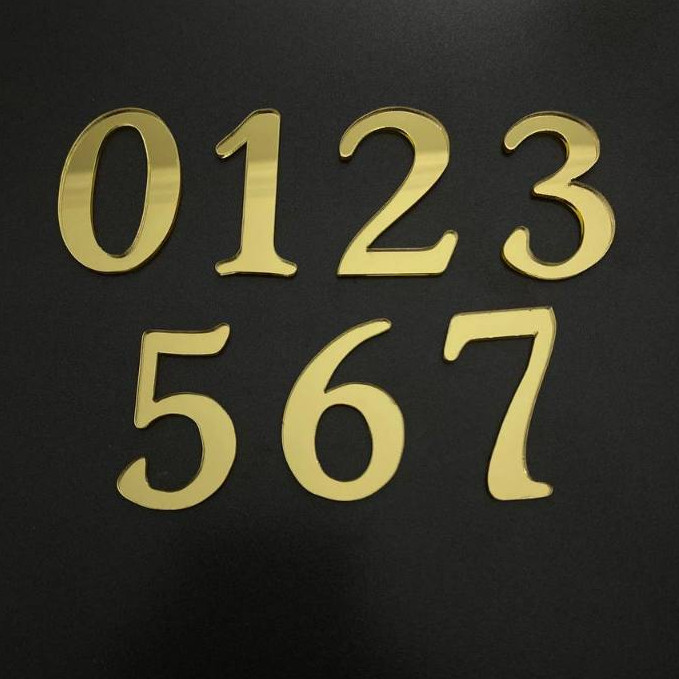 Aplique Nùmero/Números em Acrílico Espelhado Dourado- Kit 20,30,40 Unidades