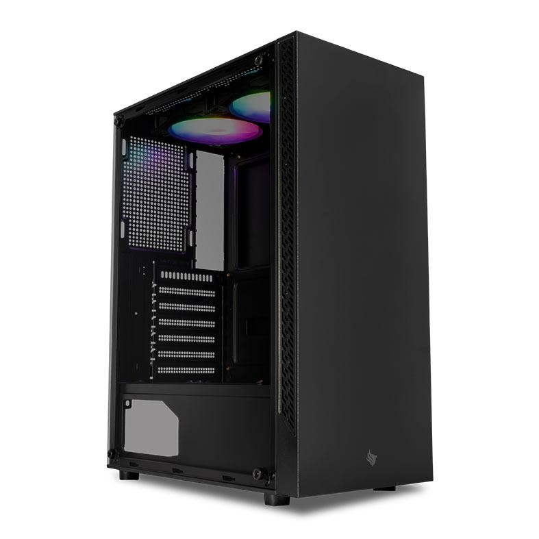 Gabinete Gamer Pichau HX310, Mid-Tower, Lateral de Vidro, Com 2 Fans, Preto, PG-HX310-BK-2F - Computers & Accessories