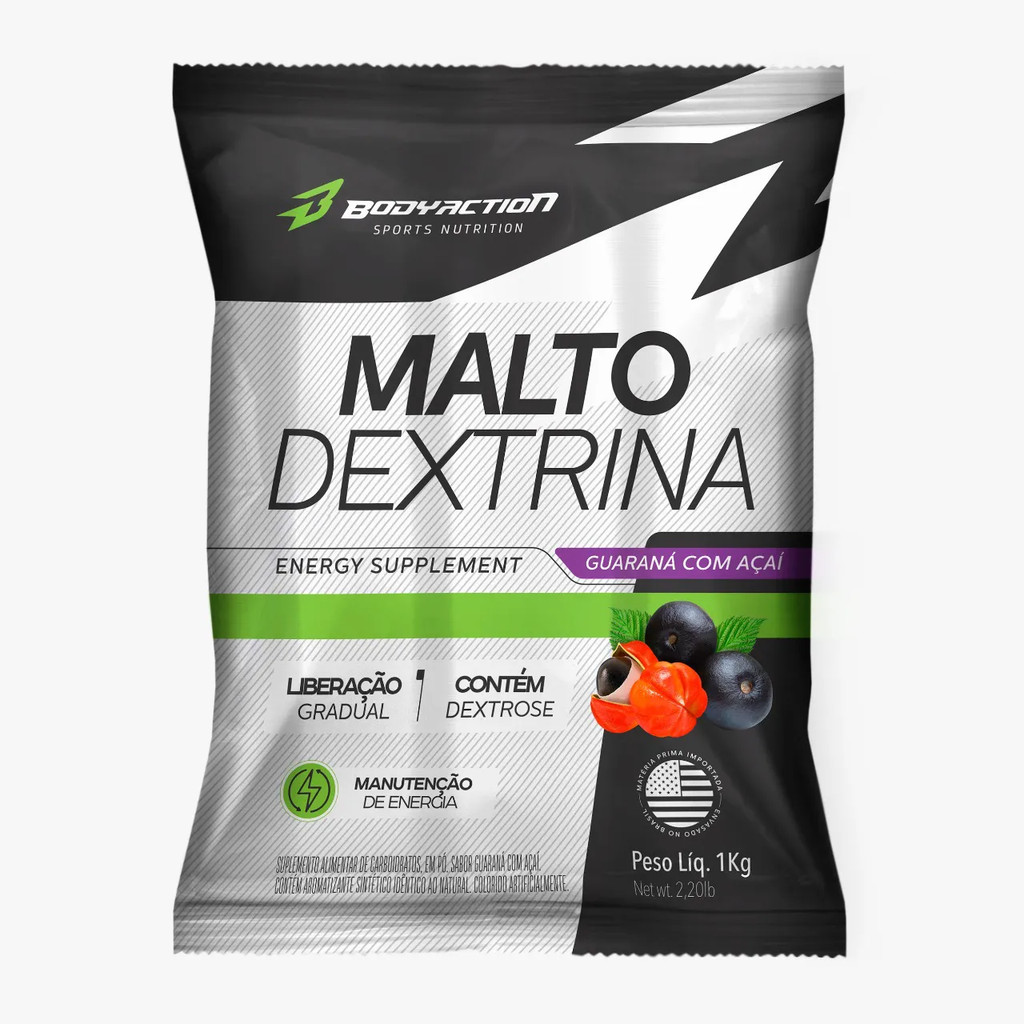 Maltodextrina Sabor Guaraná Com Açaí 1 Kg Body Action em Oferta na Shopee