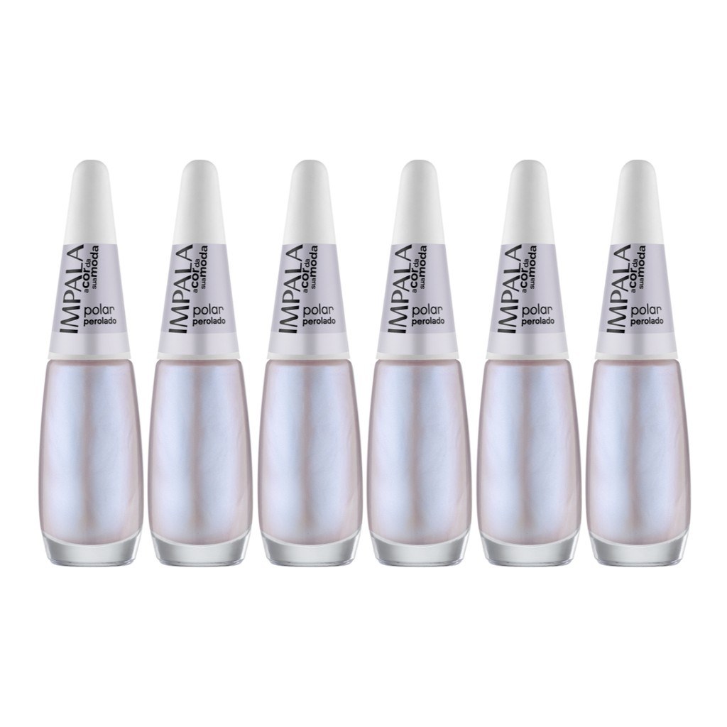 Kit 6 Esmalte Impala A Cor Da Sua Moda Unha Polar Perolado