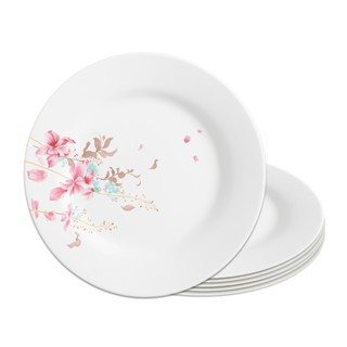 Jogo 6 Prato de Sobremesa de Vidro Branco Flowers Bord Em Casa Tem 20cm em Oferta na Shopee