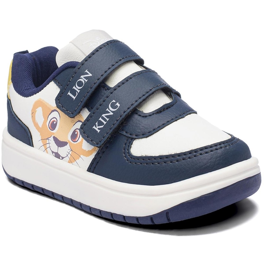 Tênis Infantil Disney Rei Leão Velcro Menino - Branco e Marinho em Oferta na Shopee