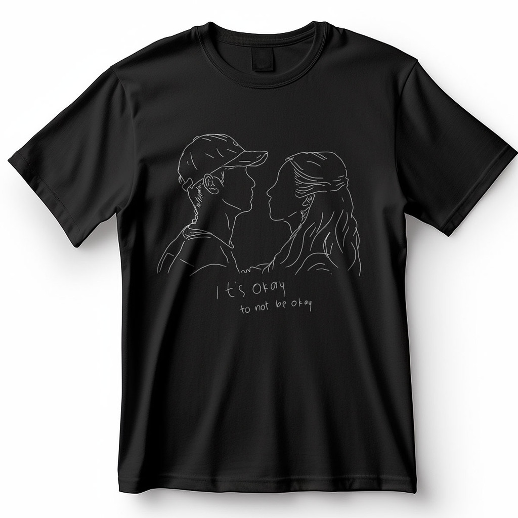 Camiseta It's Okay To Not Be Okay Desenho Dorama Coreano Blusa Camisa 100% Algodão