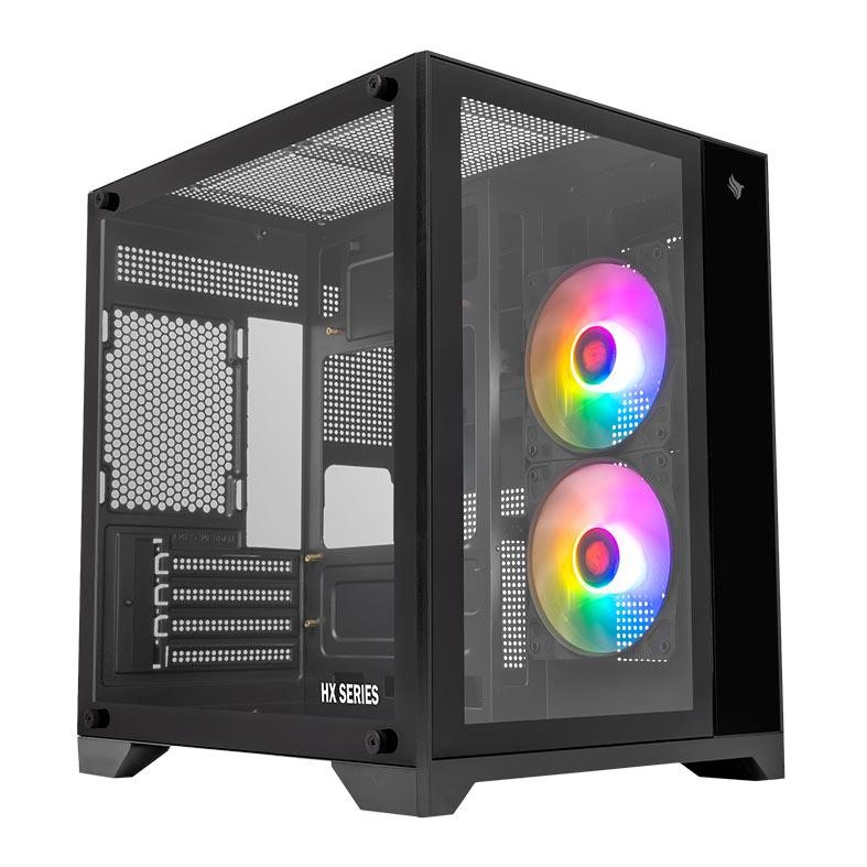 Gabinete Gamer Pichau HX110, Mini-Tower, Lateral de Vidro, Com 2 Fans, Preto, PG-HX110-BK em Oferta na Shopee