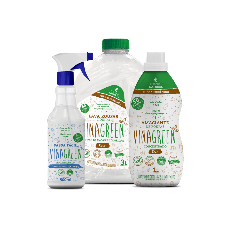 Kit Lavanderia Vinagreen - Coco em Oferta na Shopee