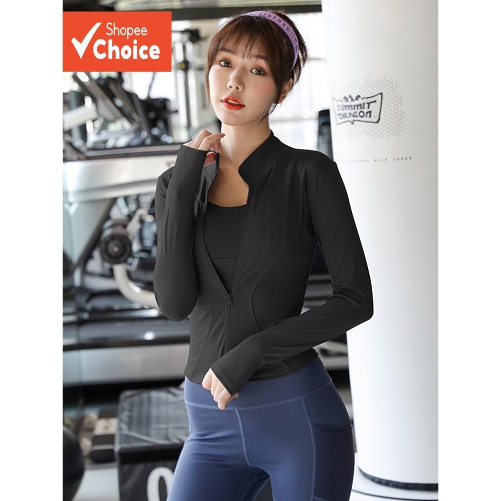 Yoga Running Quick-Dry Fit Manga Longa Quatro Estações Cintura-Cinching Roupa Curva Para M...