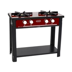 Fogão Industrial Esmaltado Baixa Pressão Gás Bravo 2 Bocas Br2b Vr - Venâncio Vermelho Vermelho