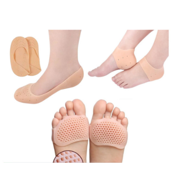 Kit 3 par de palmilha para Pés Calcanhar e Dedos Meias de Silicone Pés Saúde Oferta