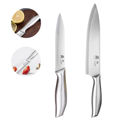Jogo 2 Faca Profissional Inteiriça 24 cm em Aço Inox 5 Polegadas