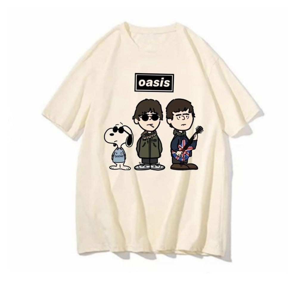 2026 Nova Camiseta Masculino Feminino Oversized Oasis The Peanuts  banda rock album estampado poster
