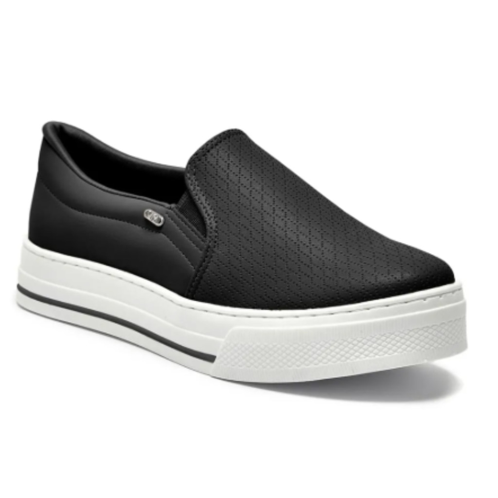 Tênis Feminino Via Marte Anabela Slip On Elástico Plataforma