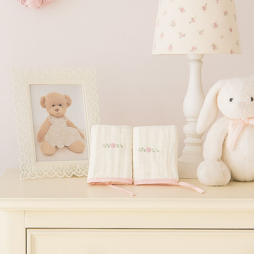 Kit Pano De Boca Minasrey Com Prendedor Flores - 2 Peças em Oferta na Shopee