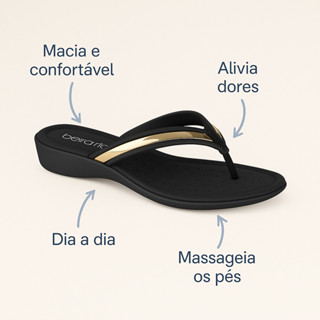 Chinelo Confortável Beira Rio Sandalia Tira Dor Fascite Plantar Esporão Macia e Leve 8224.804 em Oferta na Shopee