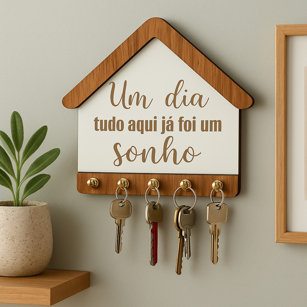 Porta Chaves De Parede Casinha Um Dia Tudo Já Foi Um Sonho
