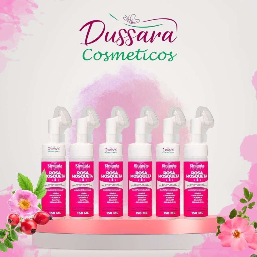 Kit 06 -- 06und (06) -- Mousse Micelar Limpeza Facial Rosa Mosqueta 150ml - rhenuks
