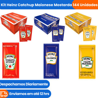 Kit Heinz Sachê Ketchup Maionese Mostarda Caixa 144 Unidades em Oferta na Shopee