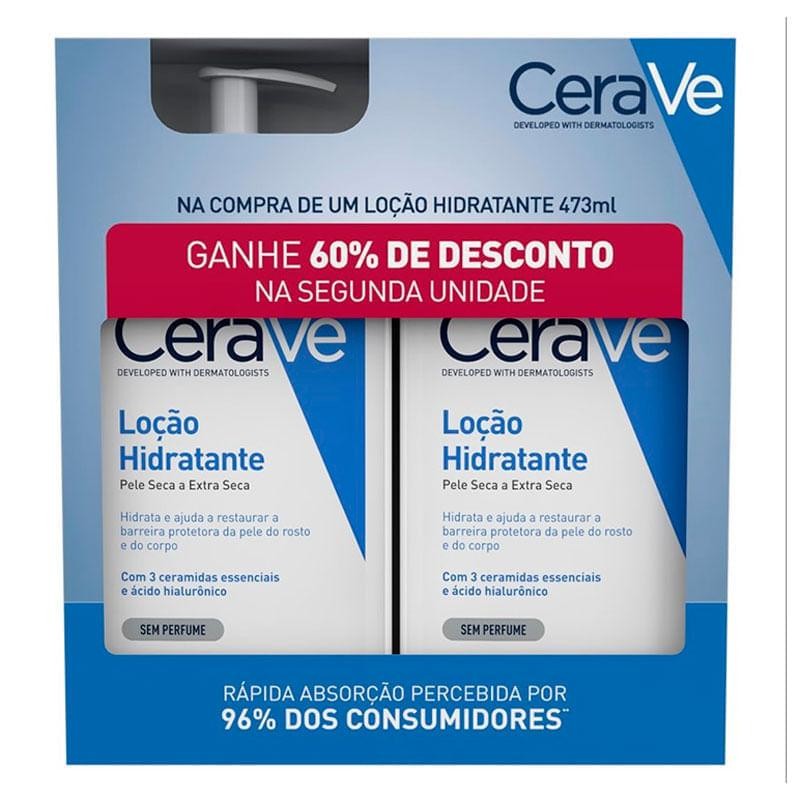 Kit Cerave Loção Hidratante Pele Seca e Extra Seca 473ml 2 Unidades