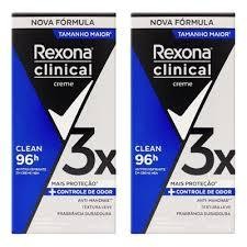 Desodorante Rexona Clinical Creme Clean 58g  Masculino 96h 3x Mais Proteção Com 01 Unidade Original