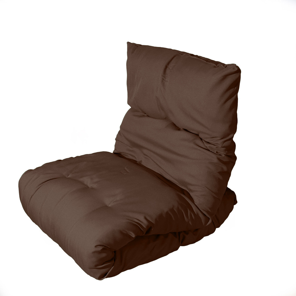 Colchonete Futon Marrom Colchão Solteiro Dobrável Almofada Enrolável Macio Acampamento Sitio Praia