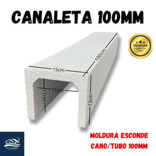 Moldura Shaft Isopor para Esconder Cano 100 mm Interno Kit com 2 metros em Oferta na Shopee