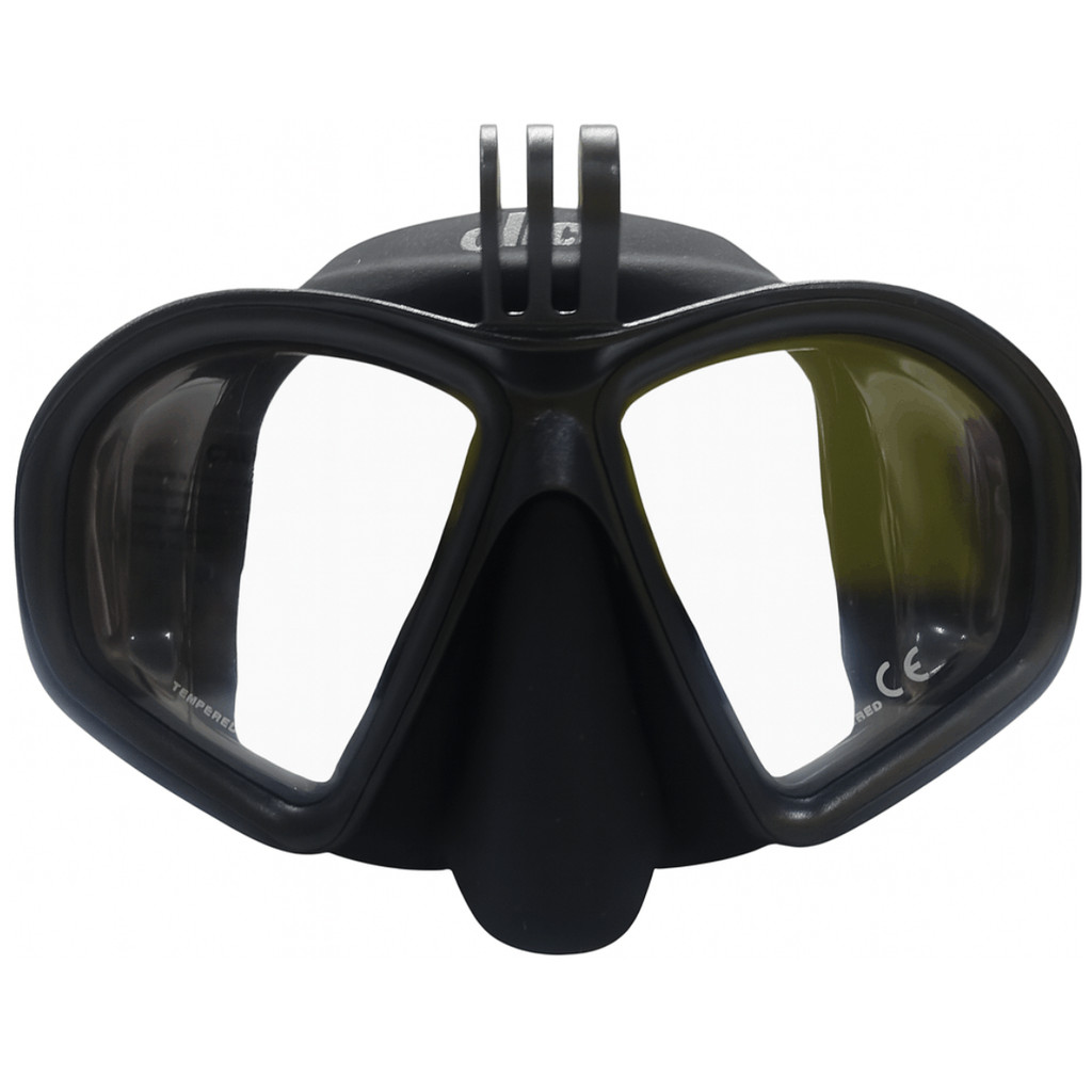 Máscara de Mergulho SeaSub Click Preta com Suporte para Câmera GoPro
