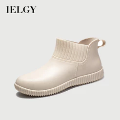 IELGY 2026 Sapatos De Chuva Japoneses Femininos De Cano Baixo À Prova D'água Lã Moldagem Integrada Sola Antiderrapante B