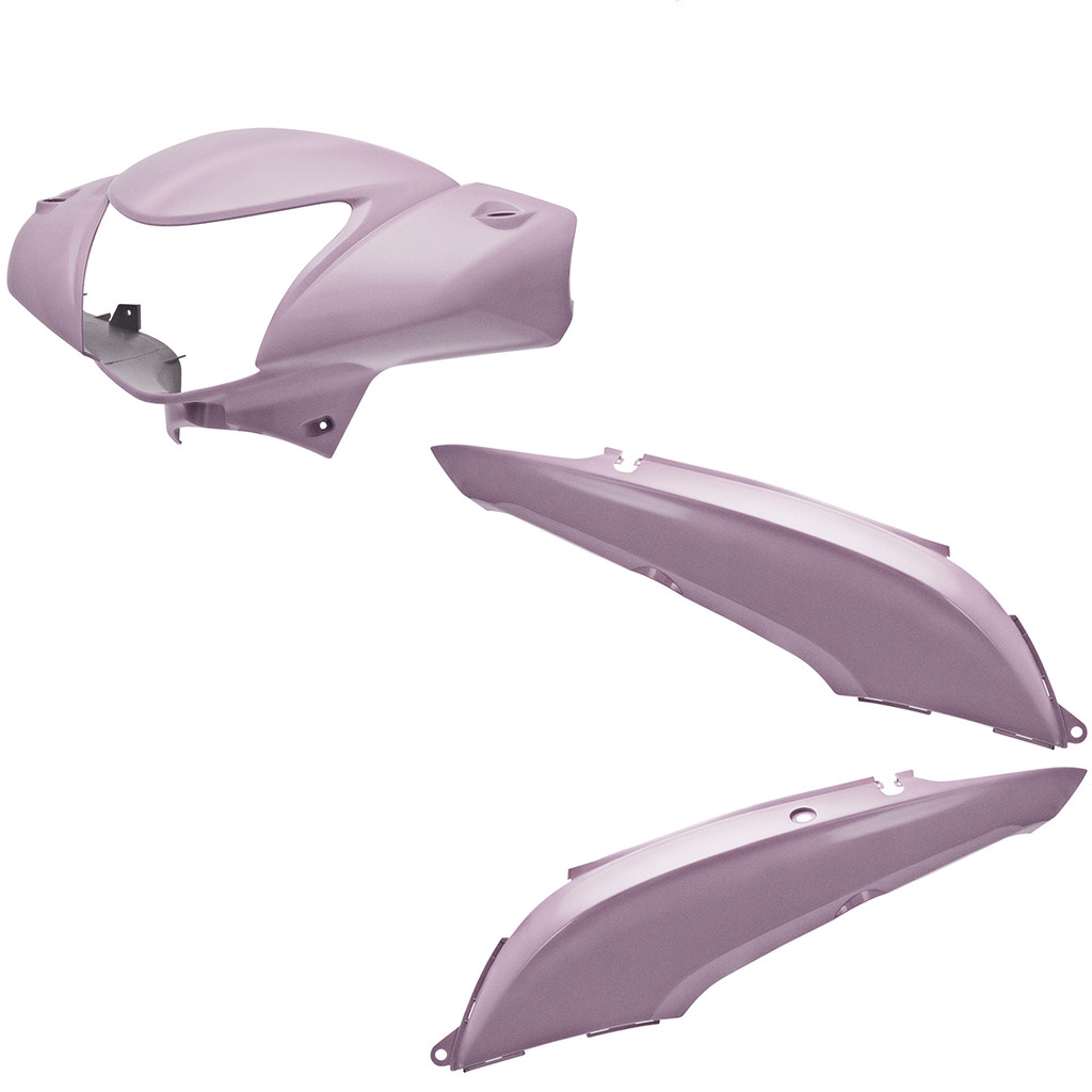 Kit Carenagem Farol + Tampa Lateral Honda Biz 125 2011 Rosa Agata