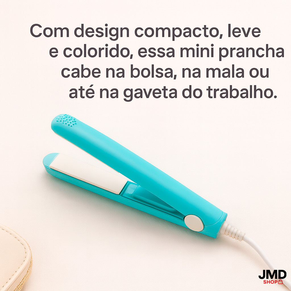 Prancha Alisadora Mini Bivolt Até 160°C Ideal para Franjas e Viagens