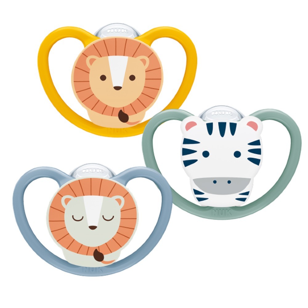 Kit 3 Chupetas Space Dia e Noite Brilha no Escuro 6m+ Nuk em Oferta na Shopee