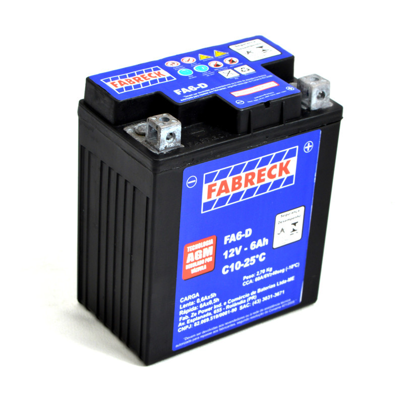 Bateria FA6-D 6Ah Fabreck Suzuki DR 350 SE 1997-1999