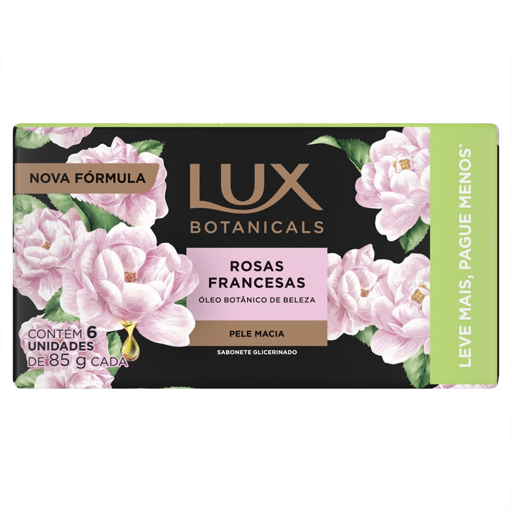 Kit Sabonete Em Barra Lux Botanicals Rosas Francesas Com 6 Unidades 85g - Beauty