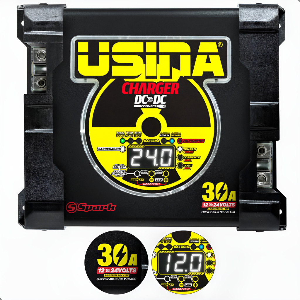 Fonte Conversora Usina 30A 12V/24V Charger DC-DC Alta Eficiência Som Automotivo em Oferta na Shopee