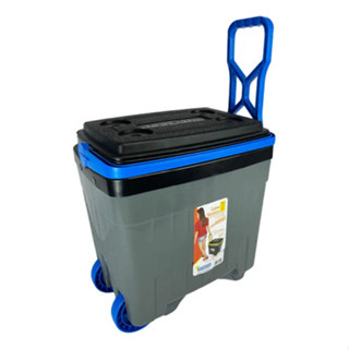 Caixa Térmica Cooler 34 Lt Com Rodinhas Pesca Camping Praia Cor Cinza em Oferta na Shopee